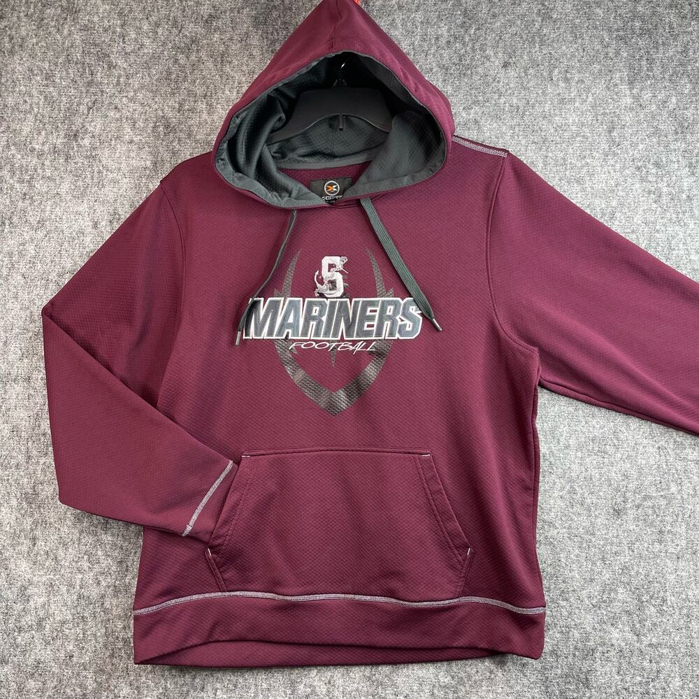 XGrain Medium Mens Burgundy Long Sleeve Pullover W Pockets Mariners Football